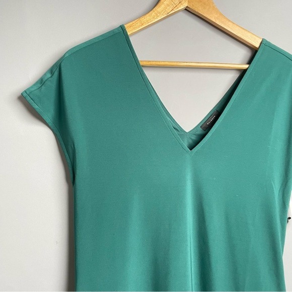 HALOGEN XS Green V Neck Short Sleeve‎ Casual Dress NWT - Picture 3 of 8